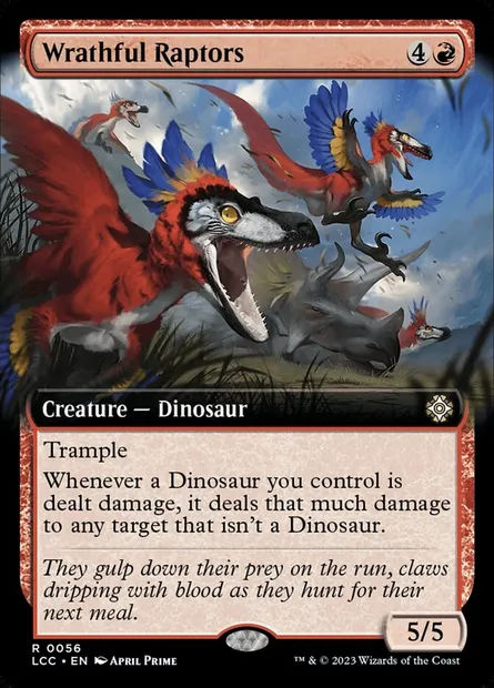 Wrathful Raptors, Magic card LCC 56 — The Lost Caverns of Ixalan Commander set