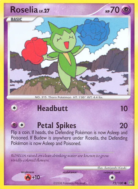 Roselia, Pokémon card SF 72 — Stormfront set