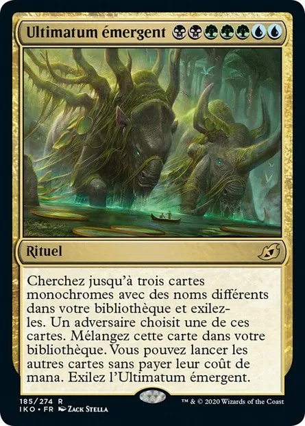 Ultimatum émergent, carte Magic IKO 185 — extension Ikoria: Lair of Behemoths