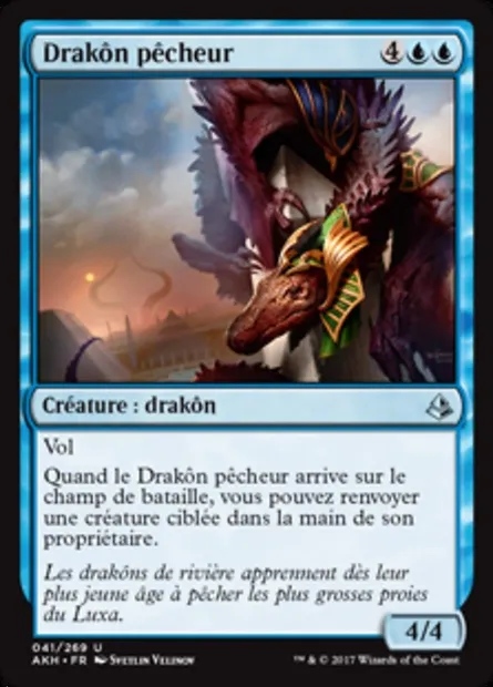 Drakôn pêcheur, carte Magic AKH 41 — extension Amonkhet