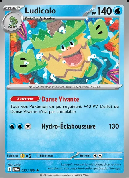 Ludicolo, carte Pokémon JTG 037 — extension Aventures Ensemble