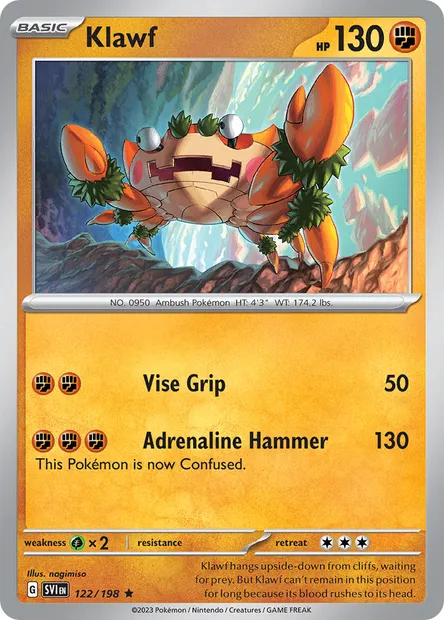Klawf, Pokémon card SVI 122 — Scarlet & Violet set