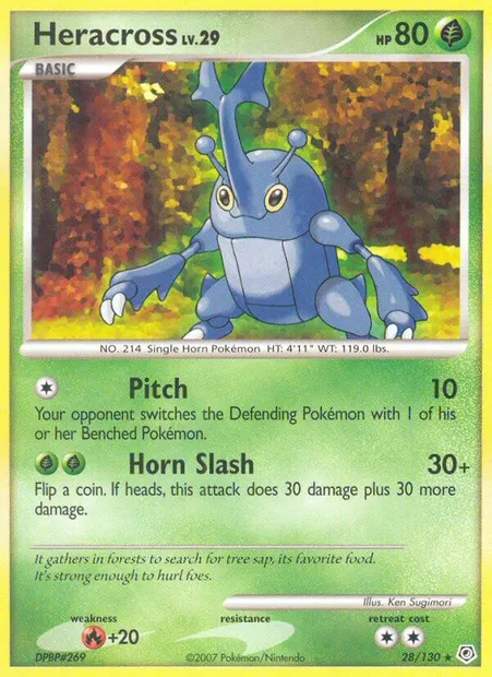 Heracross, Pokémon card DP 28 — Diamond & Pearl set