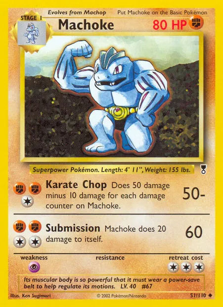 Machoke, Pokémon card LC 51 — Legendary Collection set