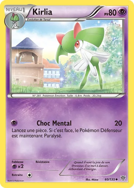 Kirlia, carte Pokémon PLS 60 — extension Tempète Plasma