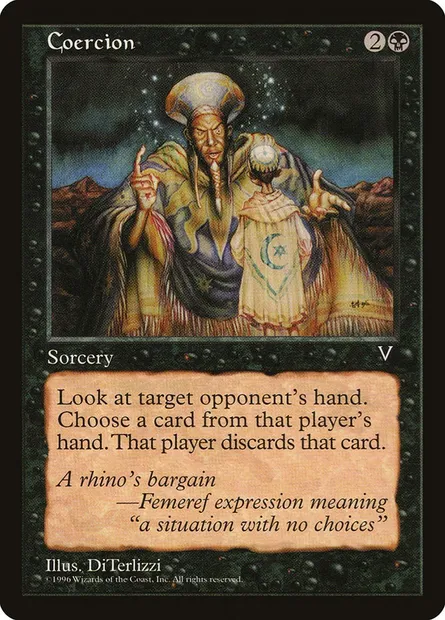 Coercition, carte Magic VIS 54 — extension Visions