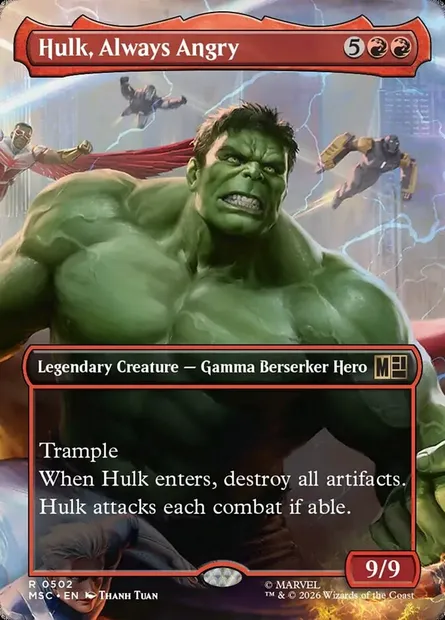 Hulk, Always Angry, Magic card MSC 502 — Marvel Super Heroes Commander set