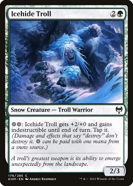 Icehide Troll, Magic card KHM 176 — Kaldheim set