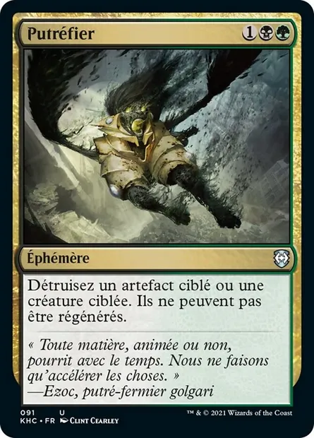 Putréfier, carte Magic KHC 91 — extension Kaldheim Commander