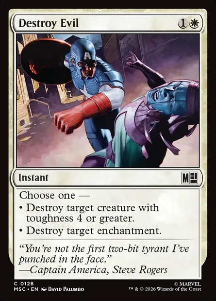 Destroy Evil, Magic card MSC 128 — Marvel Super Heroes Commander set