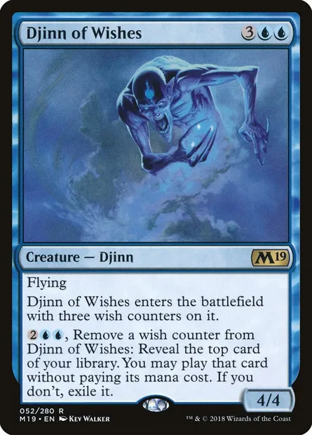 Djinn of Wishes, Magic card M19 52 — Core Set 2019 set