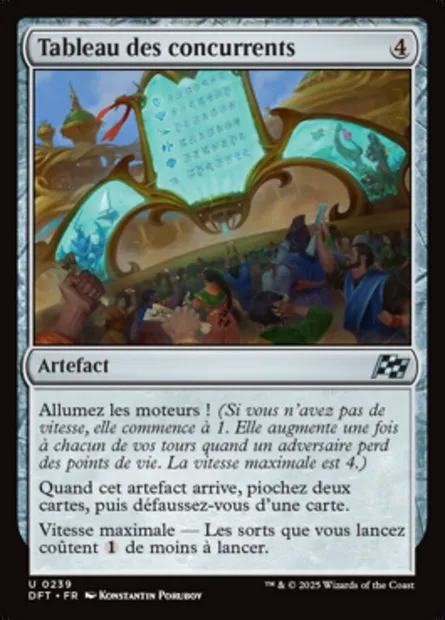 Tableau des concurrents, carte Magic DFT 239 — extension Aetherdrift