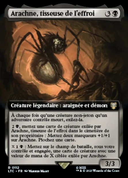 Arachne, tisseuse de l'effroi, carte Magic LTC 112 — extension Tales of Middle-earth Commander