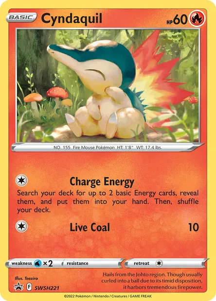 Cyndaquil, Pokémon card SWSH 221 — SWSH Black Star Promos set