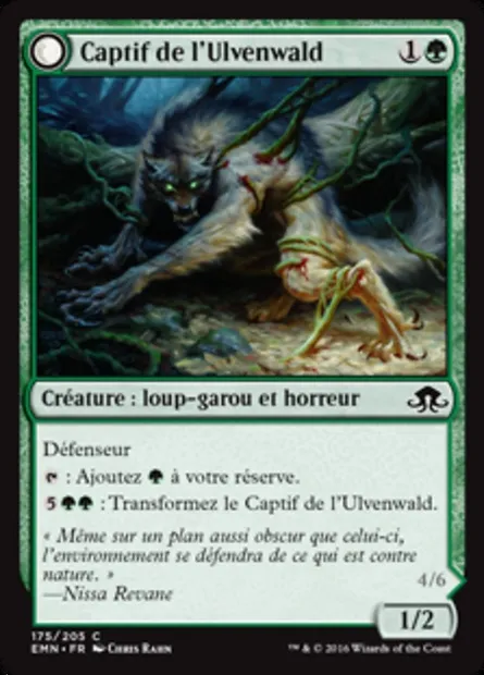Captif de l'Ulvenwald // Abomination de l'Ulvenwald, carte Magic EMN 175 — extension La lune hermétique