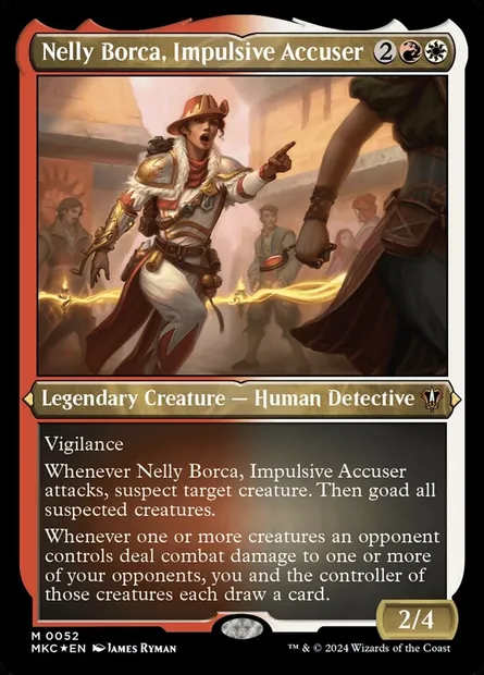 Nelly Borca, Impulsive Accuser, Magic card MKC 52 — Murders at Karlov Manor Commander set