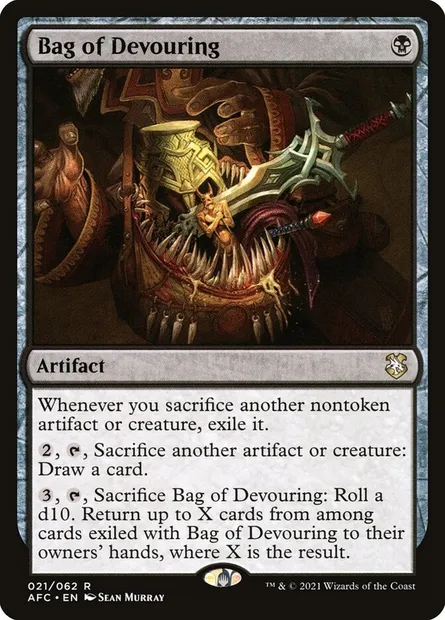 Bag of Devouring, Magic card AFC 21 — Forgotten Realms Commander set
