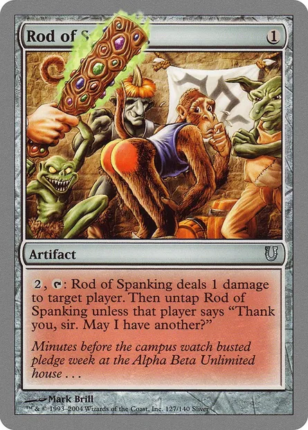 Rod of Spanking, carte Magic UNH 127 — extension Unhinged