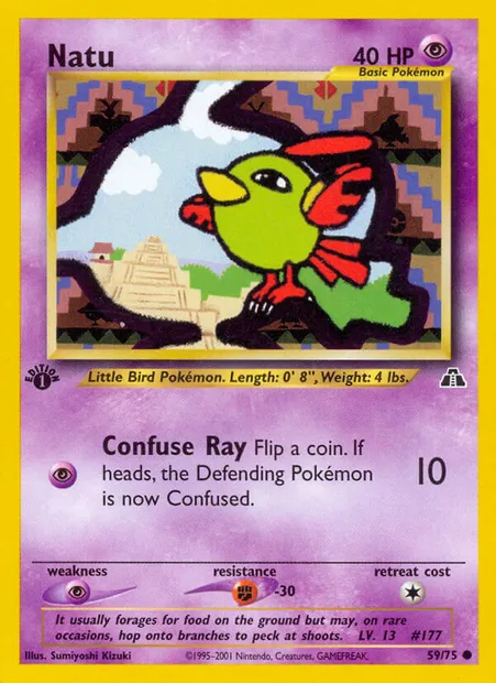 Natu, Pokémon card ND 59 — Neo Discovery set