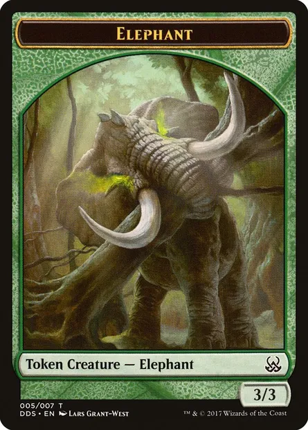 Elephant, carte Magic TDDS 5 — extension Duel Decks: Mind vs. Might Tokens
