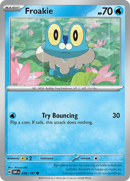 Froakie, Pokémon card OBF 056 — Obsidian Flames set