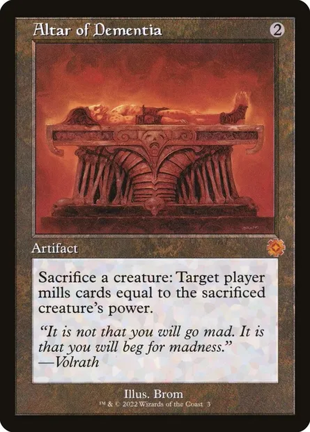 Altar of Dementia, Magic card BRR 3 — The Brothers' War Retro Artifacts set