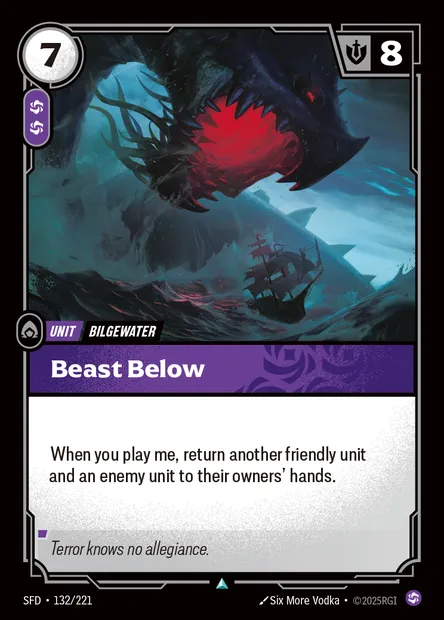Beast Below, Riftbound card SFD 132 — Spiritforged set