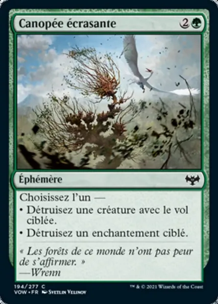 Canopée écrasante, carte Magic VOW 194 — extension Innistrad : noce écarlate