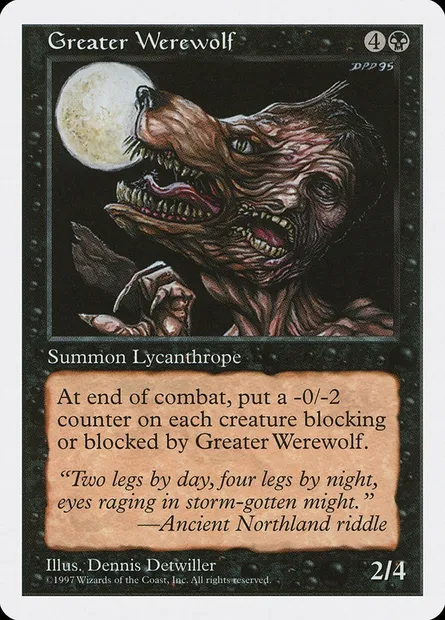 Greater Werewolf, Magic card 5ED 166 — Fifth Edition set