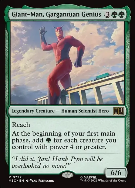 Giant-Man, Gargantuan Genius, Magic card MSC 722 — Marvel Super Heroes Commander set
