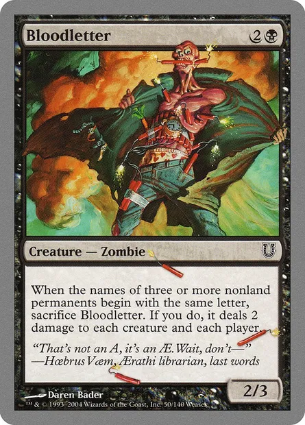 Bloodletter, Magic card UNH 50 — Unhinged set