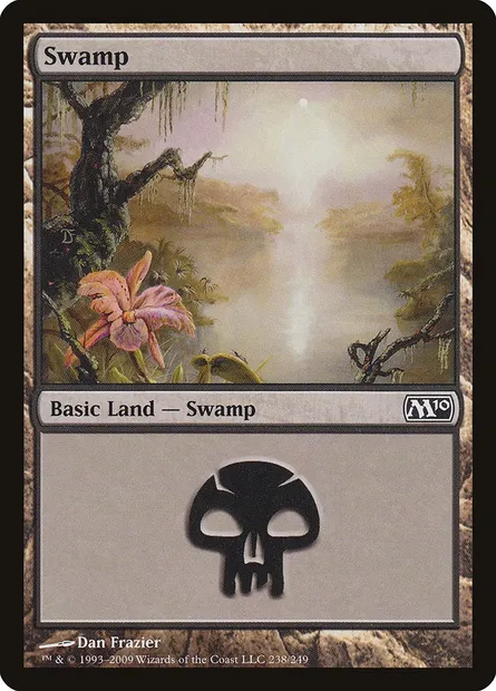 Swamp, Magic card M10 238 — Magic 2010 set