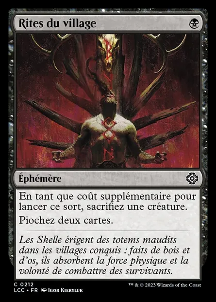 Rites du village, carte Magic LCC 212 — extension The Lost Caverns of Ixalan Commander