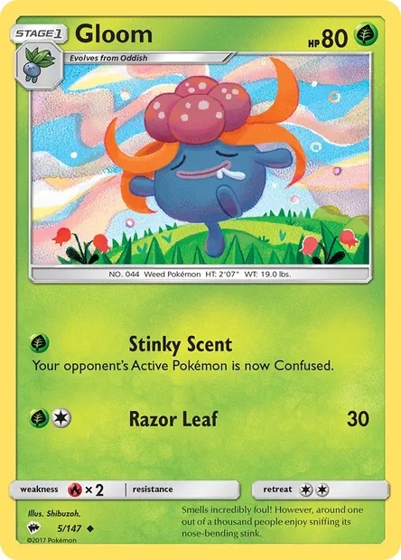 Gloom, Pokémon card BUS 5 — Burning Shadows set