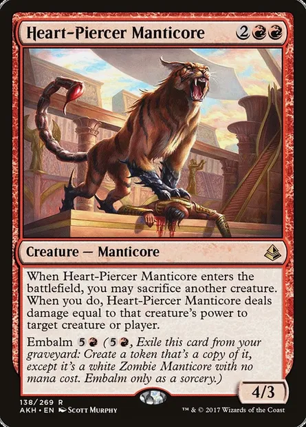 Heart-Piercer Manticore, Magic card AKH 138 — Amonkhet set