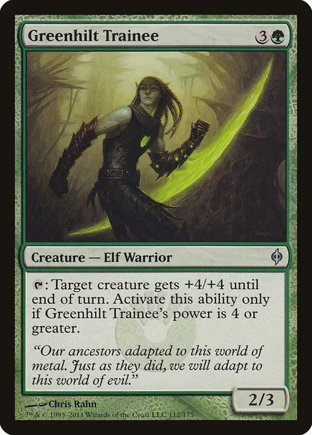 Greenhilt Trainee, Magic card NPH 112 — New Phyrexia set
