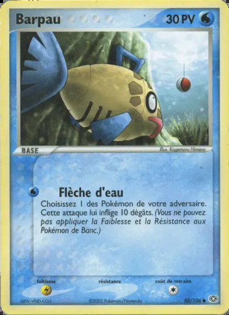 Barpau, carte Pokémon EM 50 — extension EX Émeraude