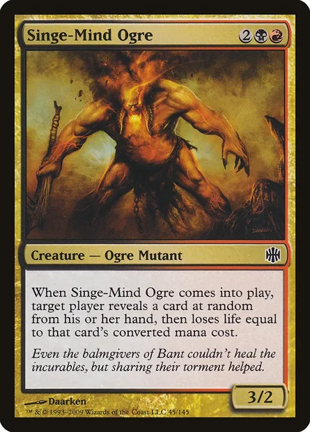 Singe-Mind Ogre, Magic card ARB 45 — Alara Reborn set