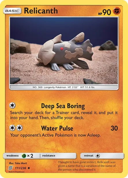 Relicanth, Pokémon card UNM 111 — Unified Minds set
