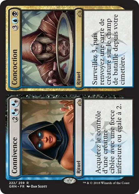 Connivence // Concoction, carte Magic GRN 222 — extension Les Guildes de Ravnica