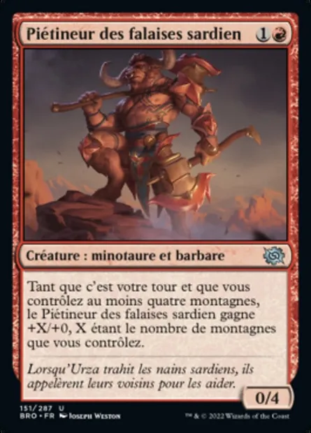 Piétineur des falaises sardien, carte Magic BRO 151 — extension La Guerre Fratricide