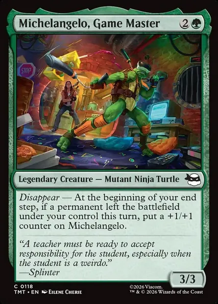 Michelangelo, Game Master, Magic card TMT 118 — Teenage Mutant Ninja Turtles set