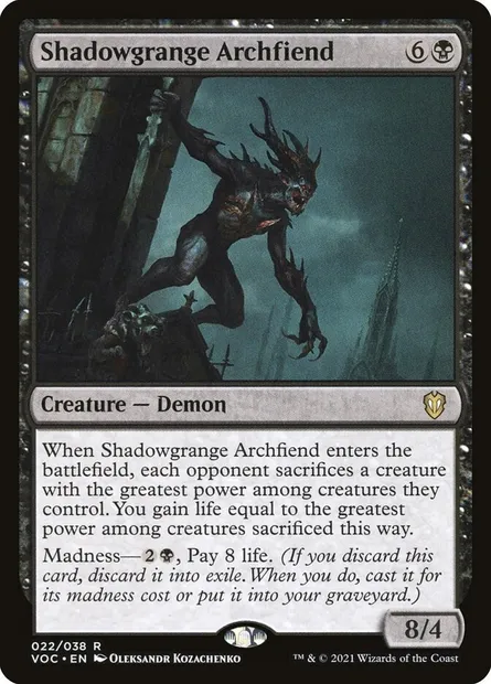 Shadowgrange Archfiend, Magic card VOC 22 — Crimson Vow Commander set