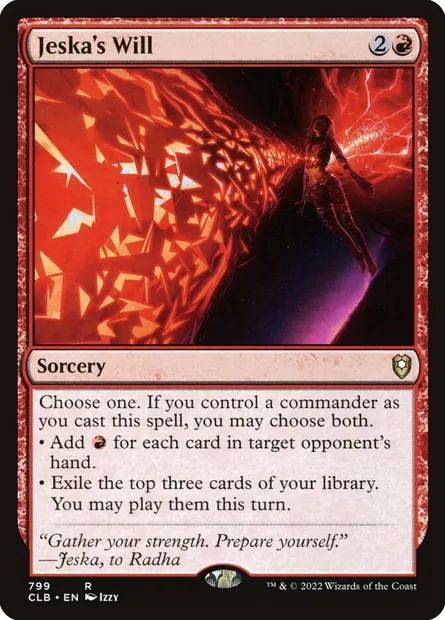 Jeska's Will, Magic card CLB 799 — Commander Legends: Battle for Baldur's Gate set