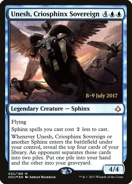 Unesh, Criosphinx Sovereign, Magic card PHOU 52s — Hour of Devastation Promos set