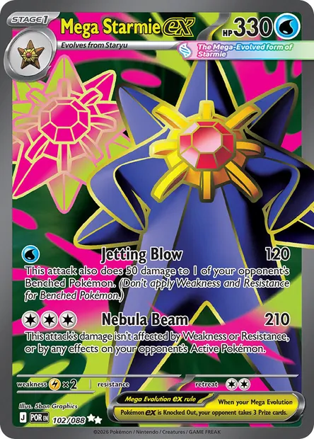 Mega Starmie ex, Pokémon card POR 102 — Perfect Order set