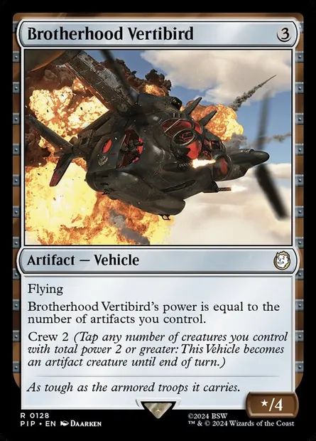 Brotherhood Vertibird, Magic card PIP 128 — Fallout set