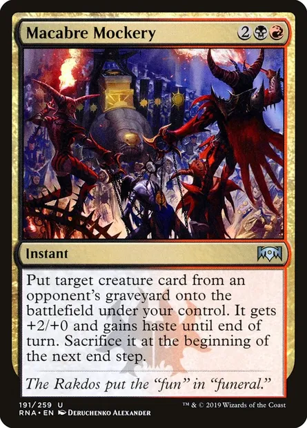 Macabre Mockery, Magic card RNA 191 — Ravnica Allegiance set