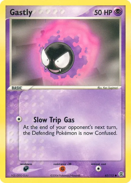 Gastly, Pokémon card RG 63 — FireRed & LeafGreen set