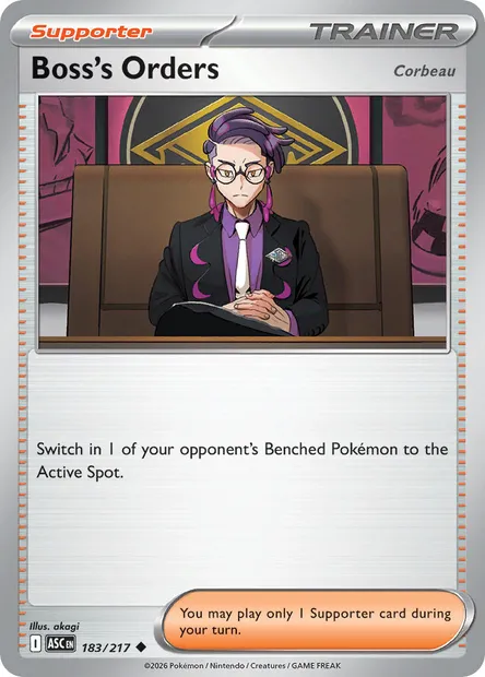 Boss's Orders, Pokémon card ASC 183 — Ascended Heroes set